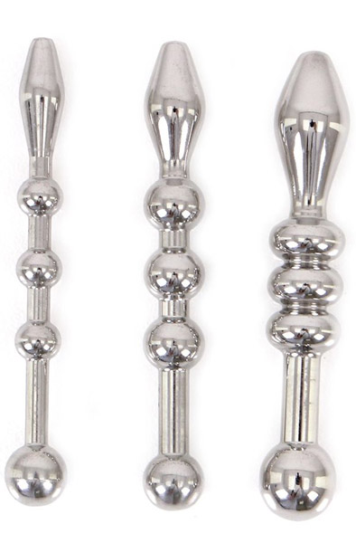 Urethral Trainer Kit 3 Solid Beads Penisplugs Dilator paket