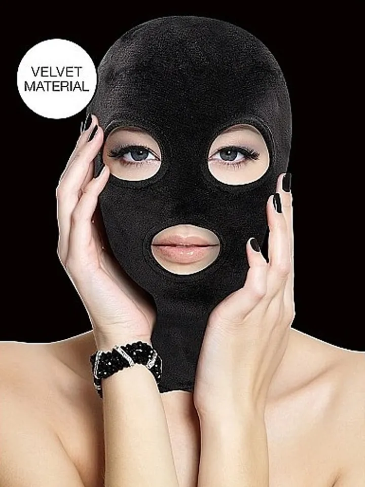 Velvet & Velcro Mask With Eye & Mouth Opening BDSM-maski