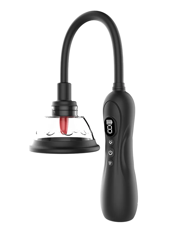 Vibrating & Licking Nip & Clit Sucker Klitorispumppu
