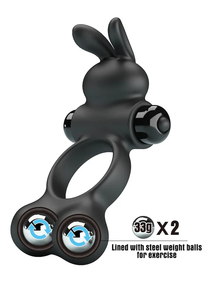 Vibrating Penis Ring With Steel Balls Penisrengas vibraattorilla