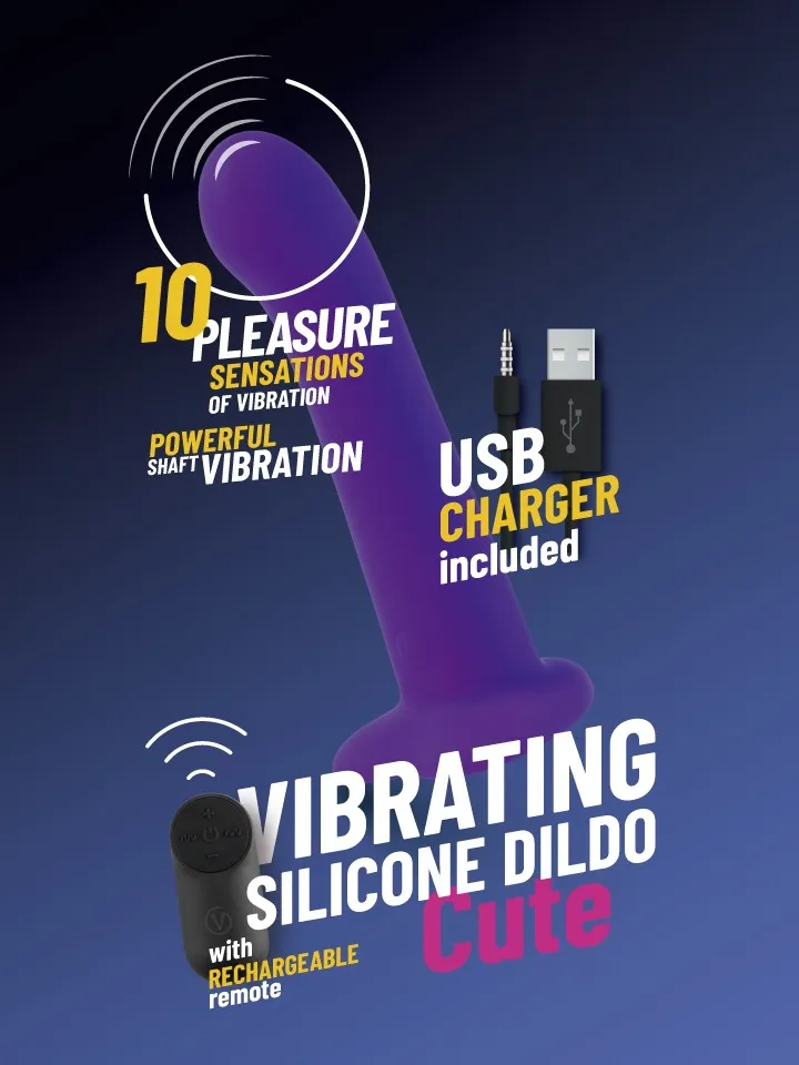 Vibrating Silicone Dildo With Remote 18 cm Dildo med vibrator