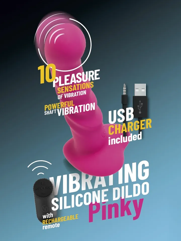 Vibrating Silicone Dildo With Remote Pink 18 cm Värisevä dildo