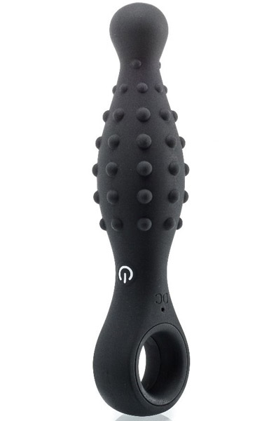Vibrating Silicone Plug With Beads & Ring Analplugg med vibrator