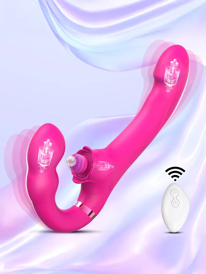 Vibrating & Tapping Strapless Strapon Strap-on