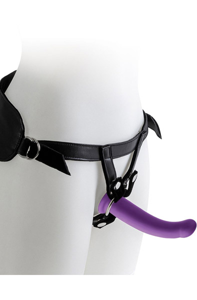 Virgite Harness With Purple Dildo Medium Strap-on valjailla