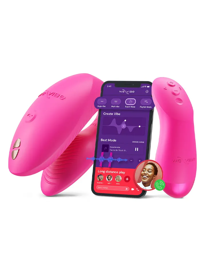 We-Vibe Chorus Pro Electric Pink Sovelluksella ohjattava parivibraattori