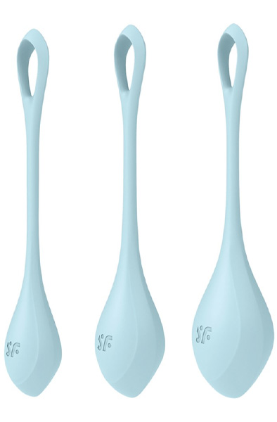 Yoni Power 2 Balls Training Set Light Blue Knipkulor / Geishakulor