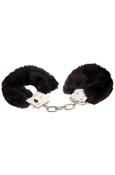 You're Under Arrest! Black Furry Cuffs Handbojor